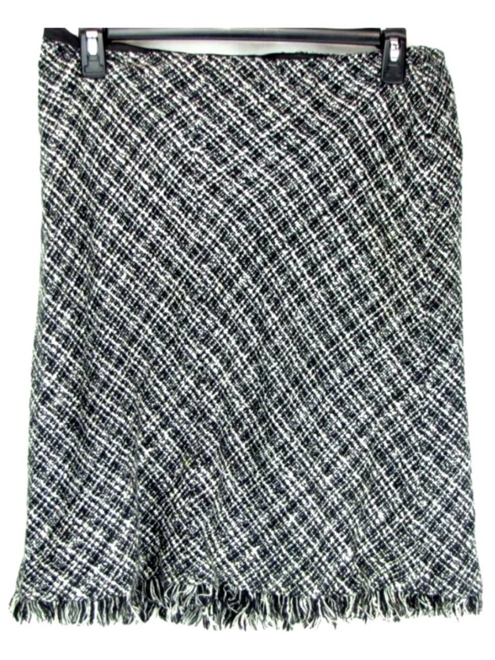 SALE! Acrylic Fringe Black White Midi Knee Skirt